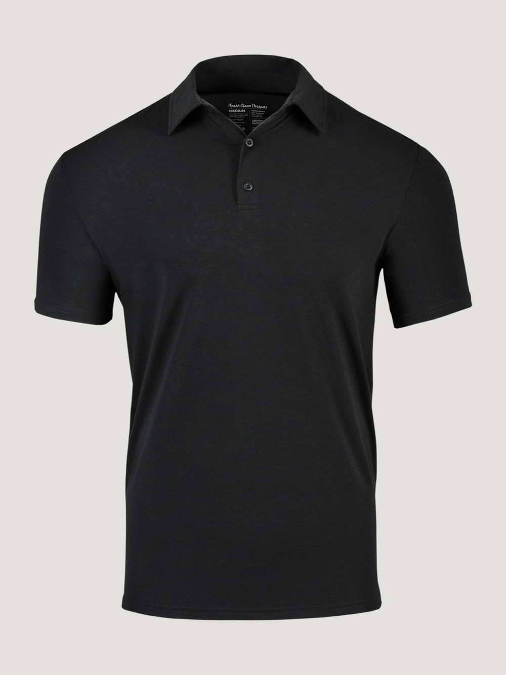 NWT Fresh Clean Threads Men's Black Performance Short-Sleeve Polo Shirt, Large